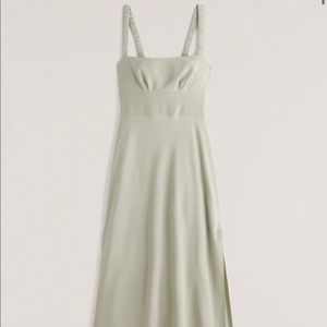 Open Tie-Back Slip Midi Dress